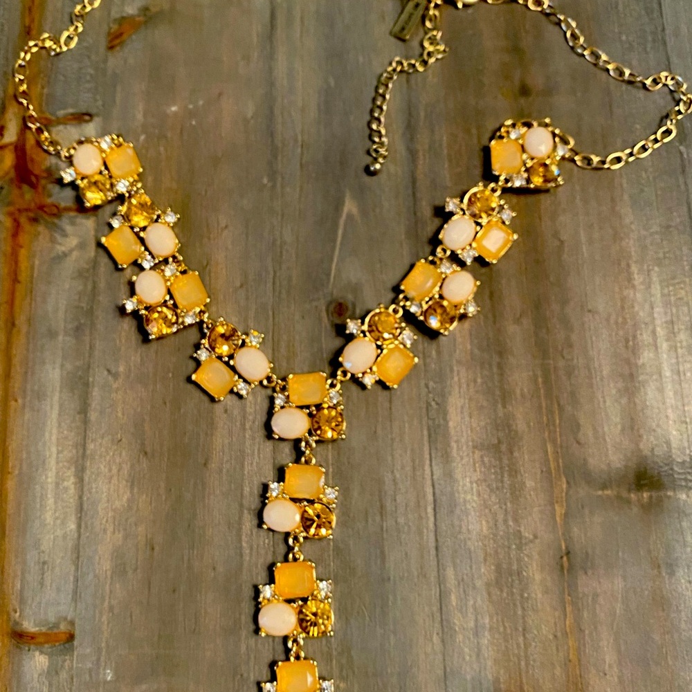 Beautiful Y shape peach and gold necklace